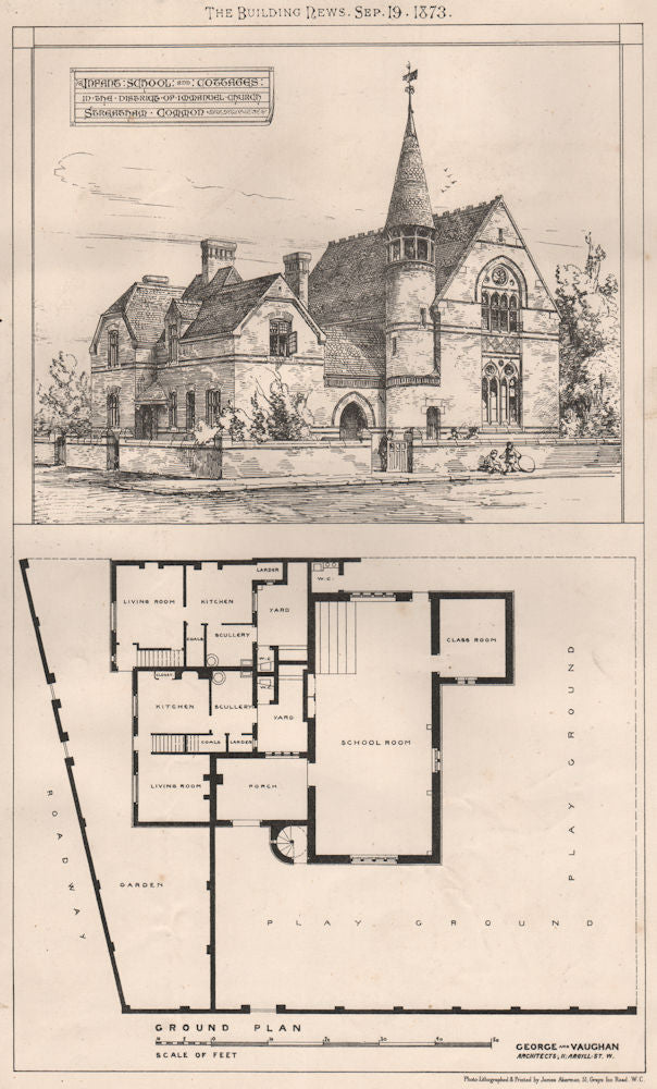 Infant school & cottages, district of Immanuel Church, Streatham Common 1873